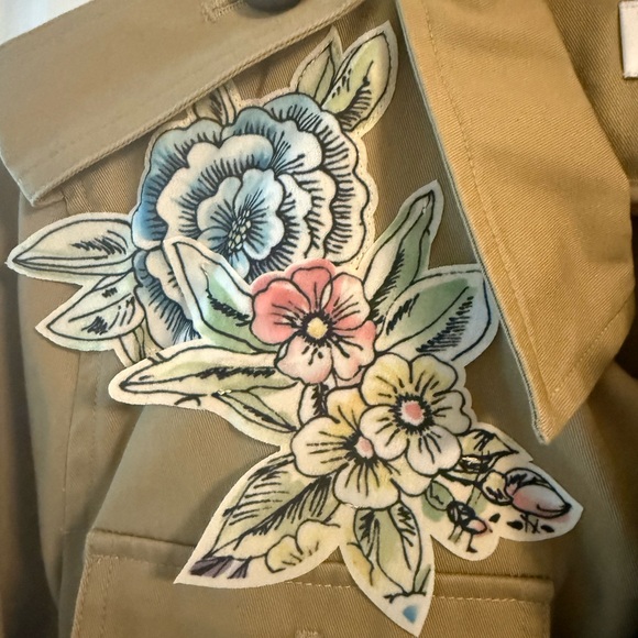 RED Valentino Floral Embroidered Utility Jacket Belted IT 40 Small - Picture 6 of 8